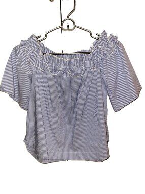 Vineyard Vine Stripe/Ruffle Blouse - M